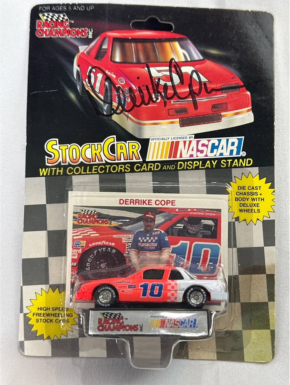 Racing Champions NASCAR Autographed Derrike Cope